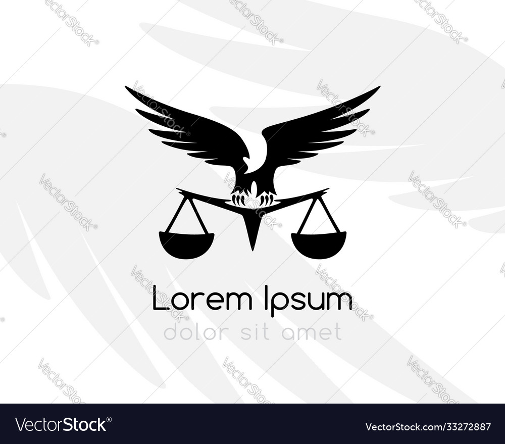 Eagle with balance law firm emblem template Vector Image