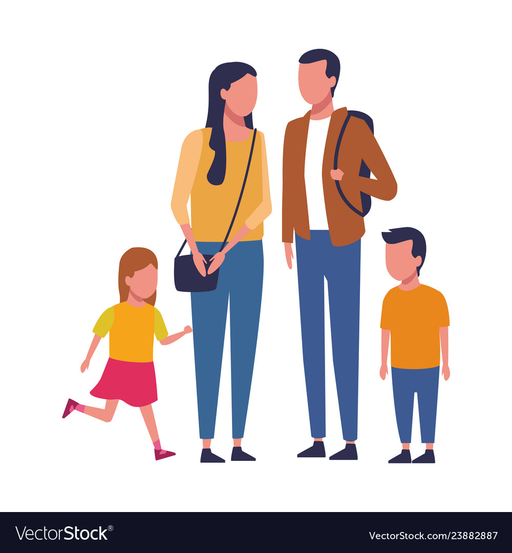 Family and kids cartoon Royalty Free Vector Image