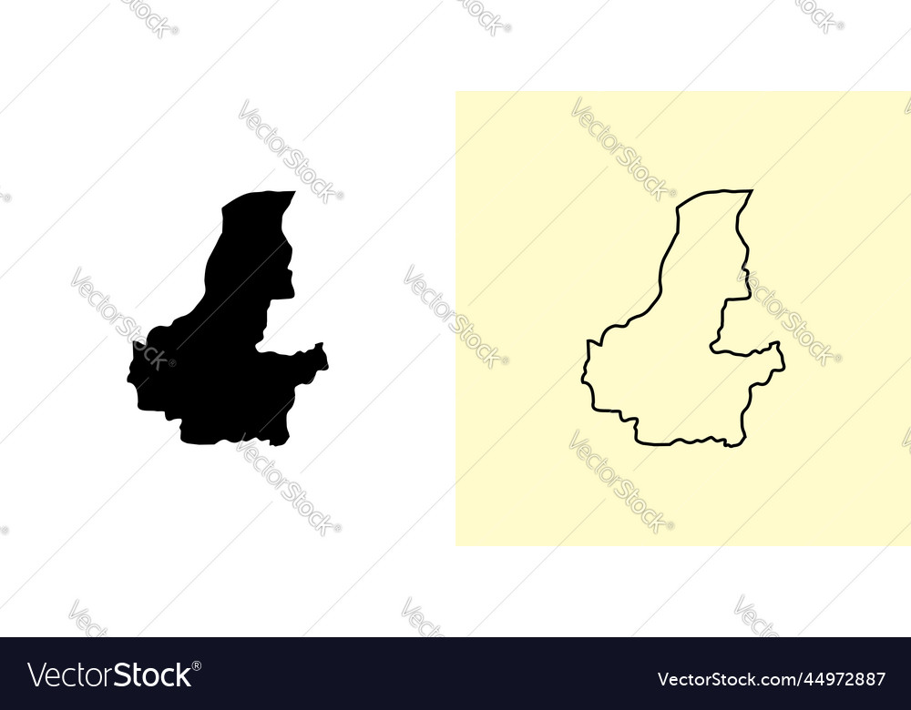 Faryab map afghanistan asia filled and outline