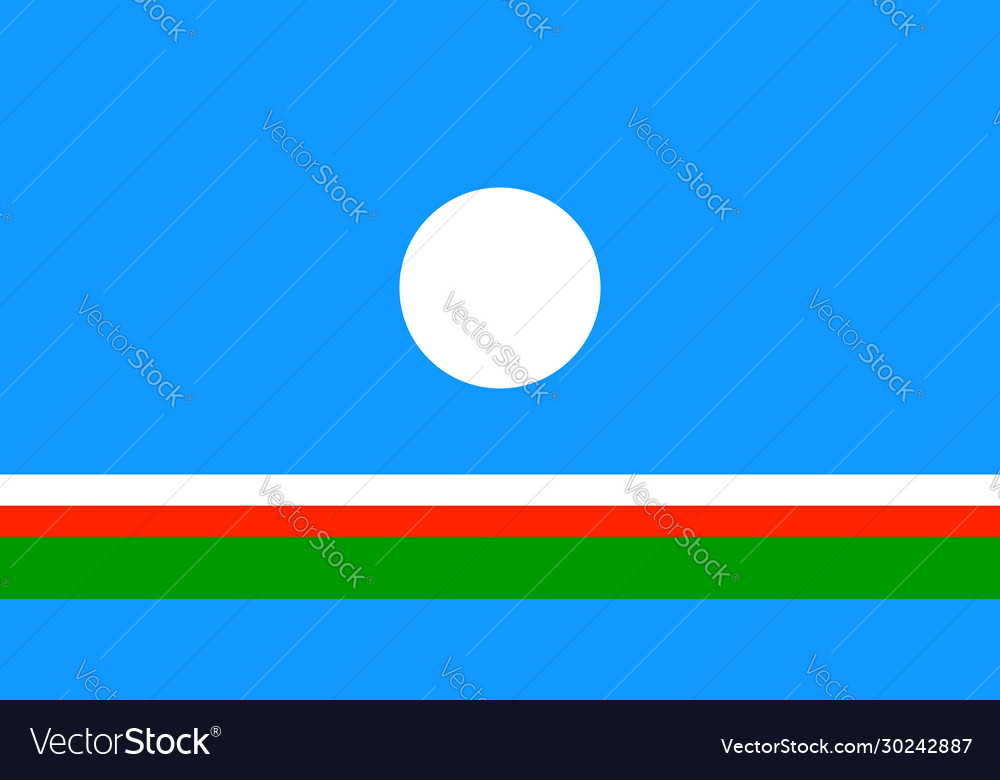 Flag Sakha Republic In Russian Federation Vector Image