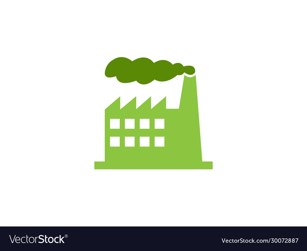 Green thick smoke comes out factory Royalty Free Vector