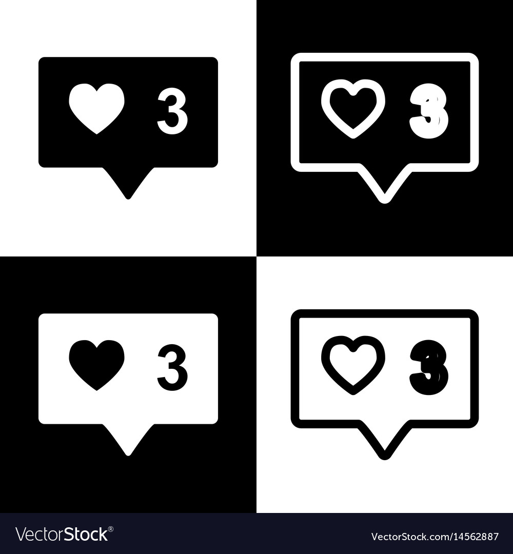 Like and comment sign black white Royalty Free Vector Image