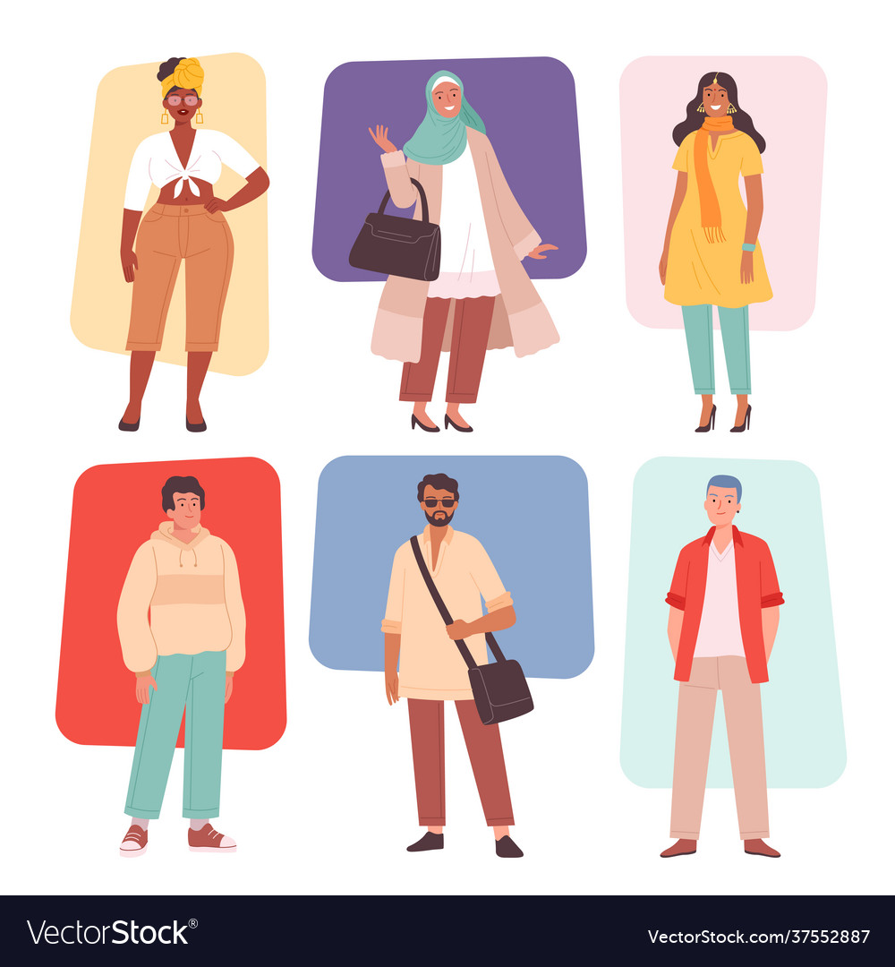 Multiracial fashion casual multicultural Vector Image