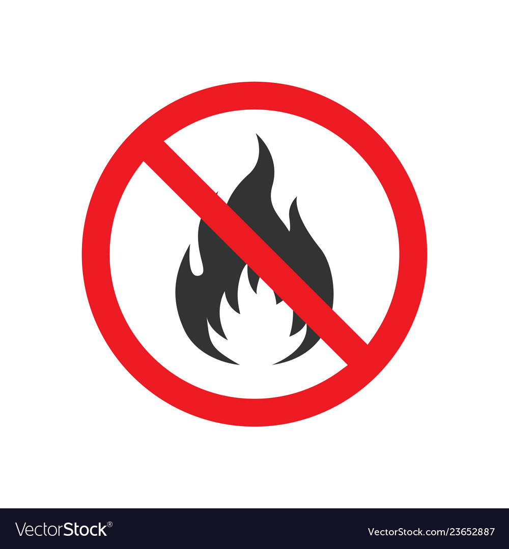 No fire flames sign Royalty Free Vector Image - VectorStock