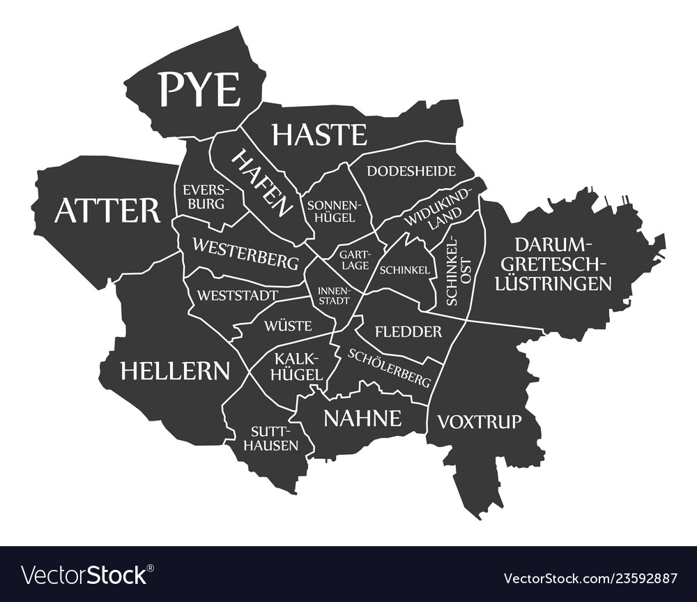 Osnabruck city map germany de labelled black Vector Image