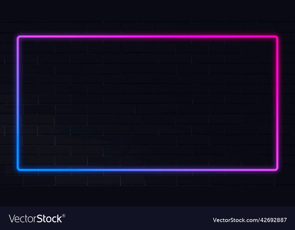 Pink And Blue Neon Frame On A Dark Royalty Free Vector Image