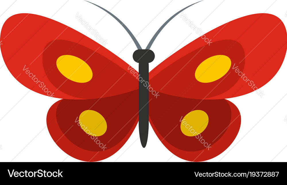 Tiny butterfly icon flat style Royalty Free Vector Image