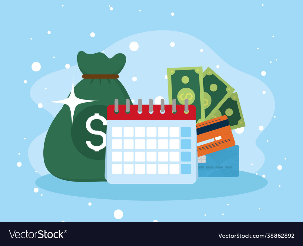 Calendar and financial icons