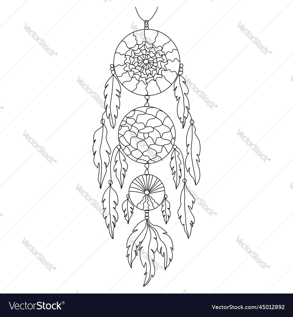 Dreamcatcher with spiderweb Royalty Free Vector Image