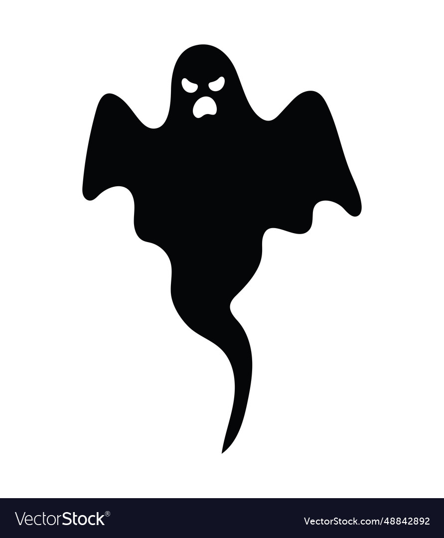 Halloween silhouette ghost Royalty Free Vector Image