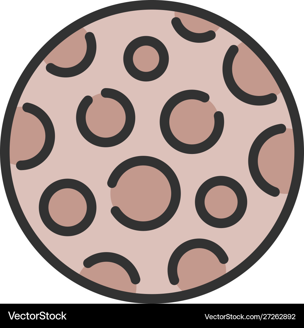 Moon flat color line icon isolated Royalty Free Vector Image