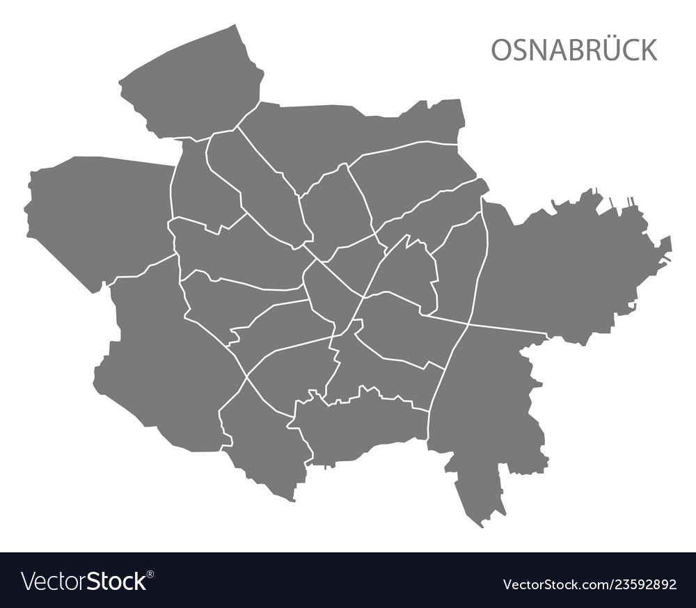 Osnabruck city map with boroughs grey silhouette Vector Image