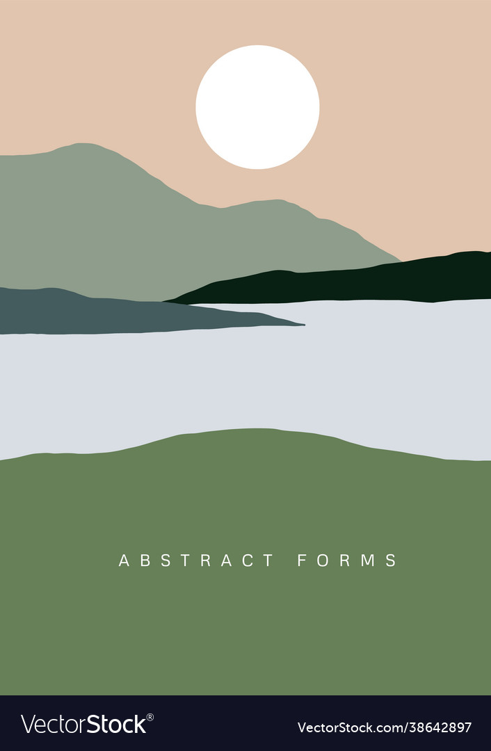 Abstract mountain landscape poster nature