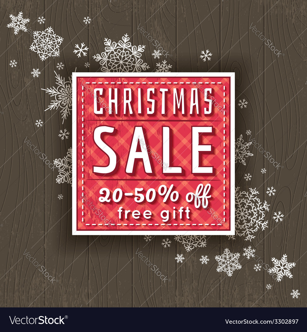 Christmas background and label with sale offer