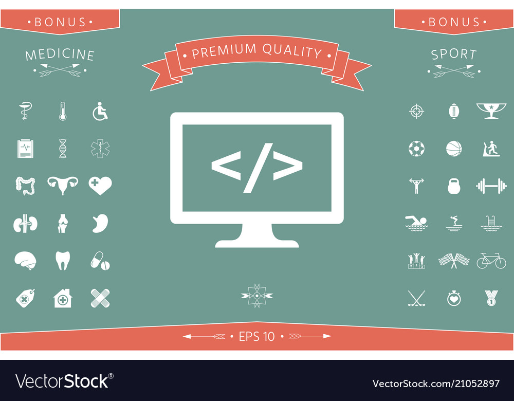 Coding symbol icon Royalty Free Vector Image - VectorStock