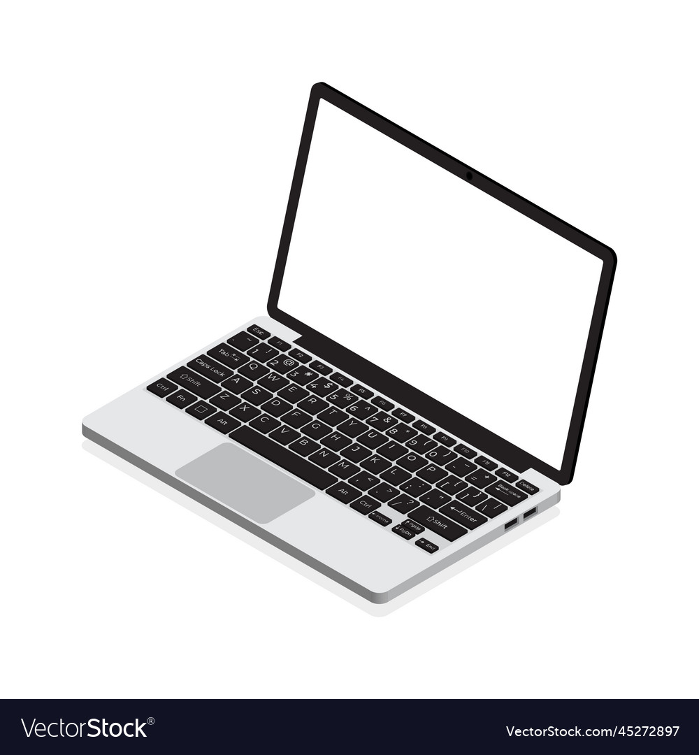 Isometric laptop 3d laptop computer Royalty Free Vector