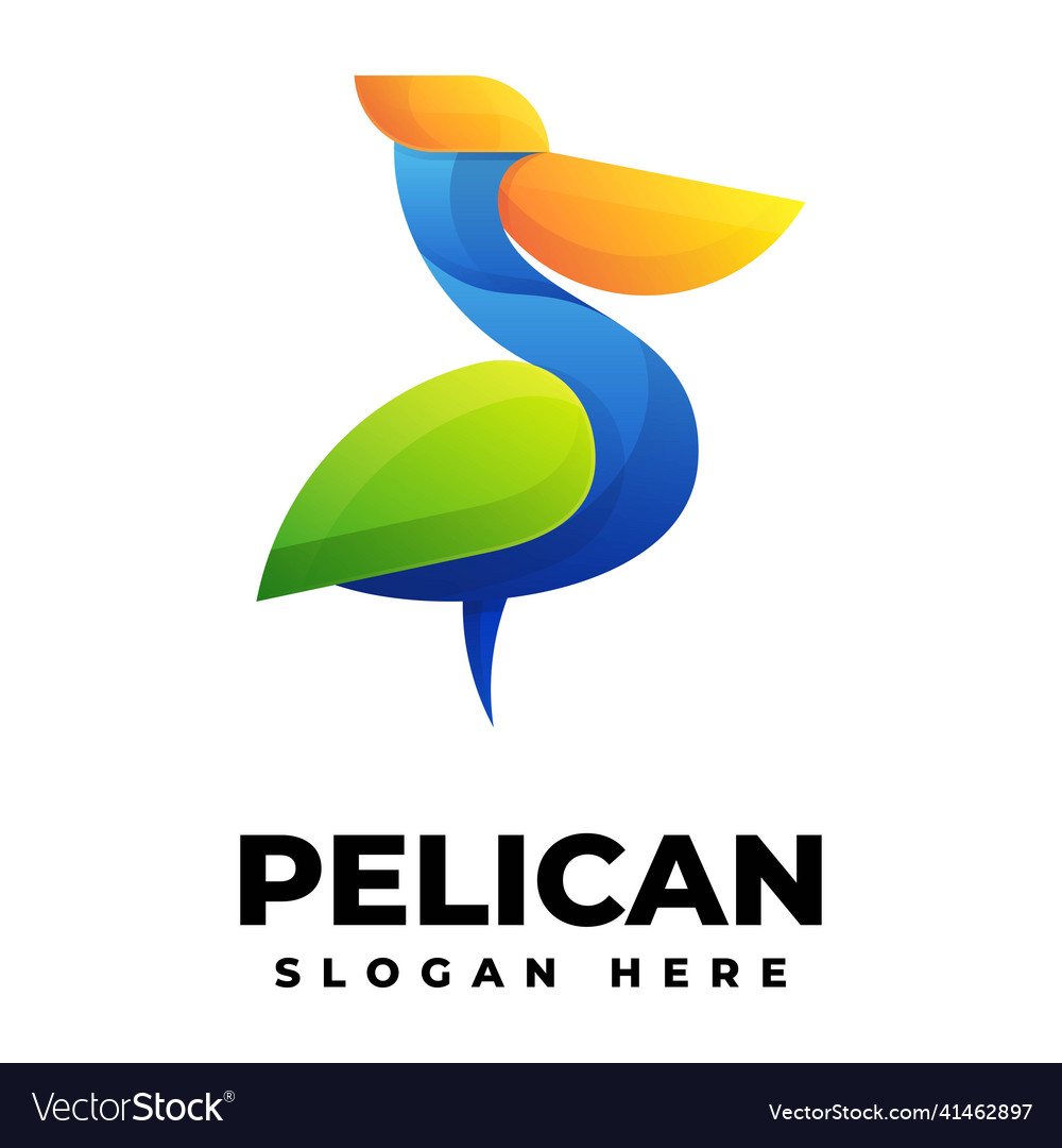 Logo pelican gradient colorful style