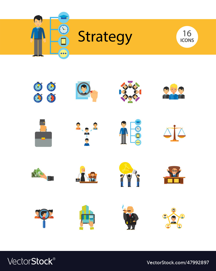 Strategy icon set