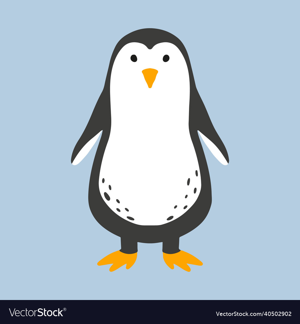 Childish of penguin isolated Royalty Free Vector Image