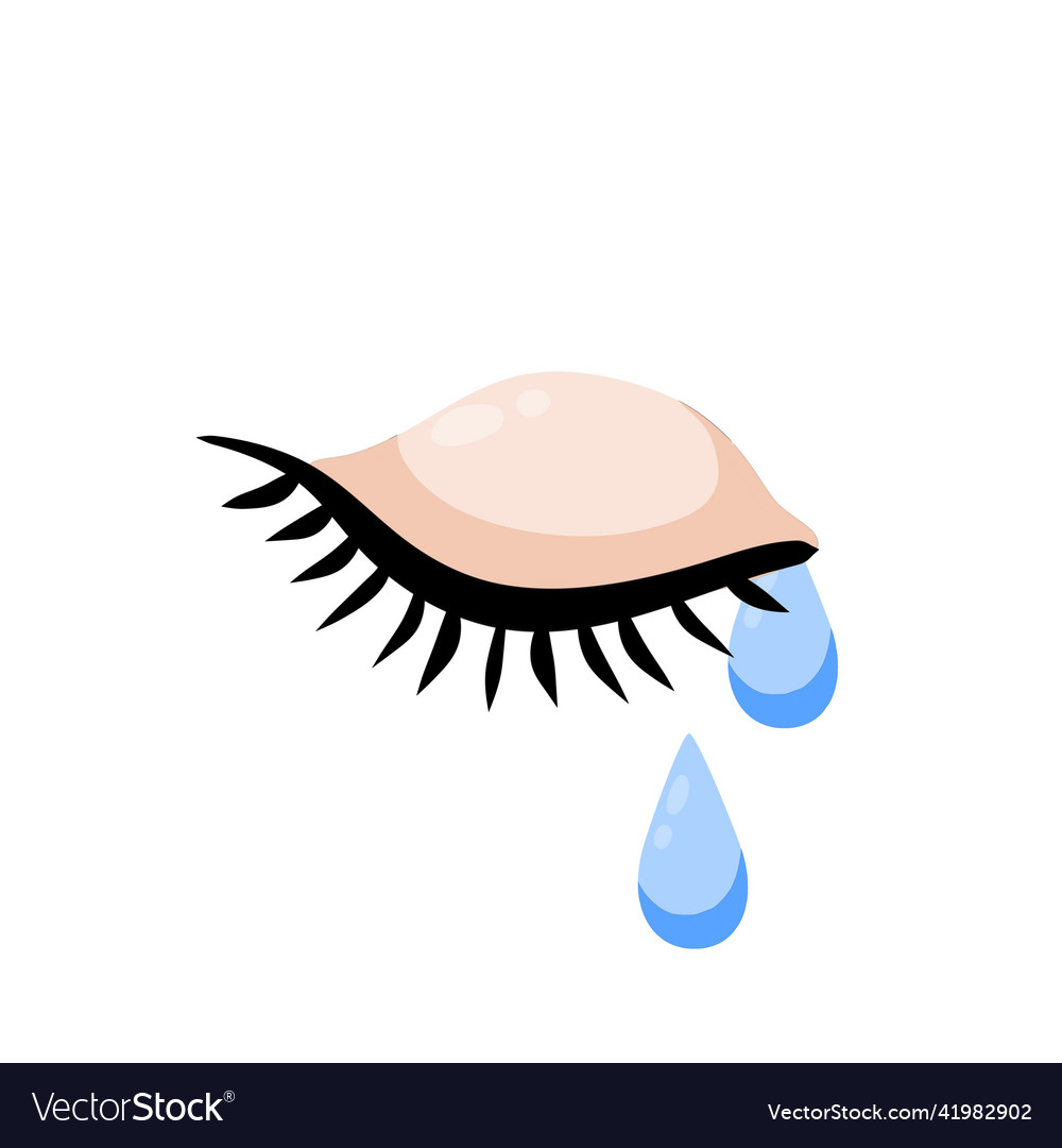 Eye with tears Royalty Free Vector Image - VectorStock