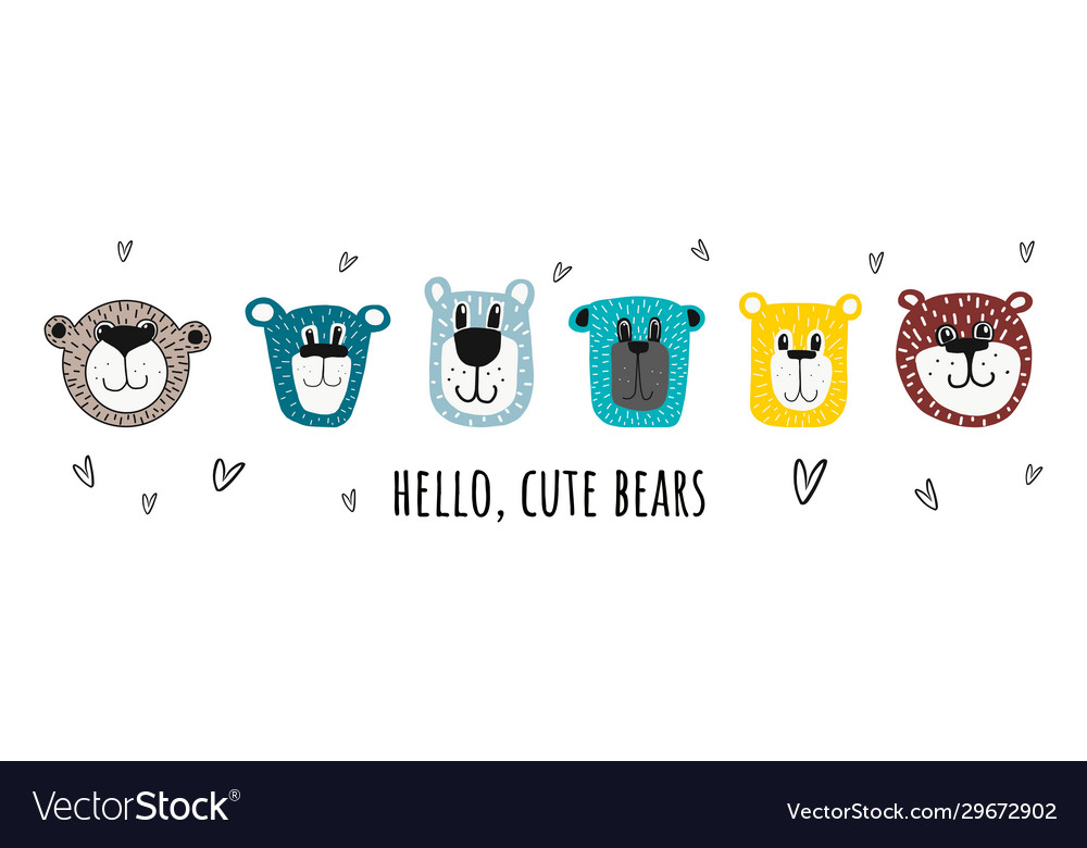 Cute bears hand-drawn