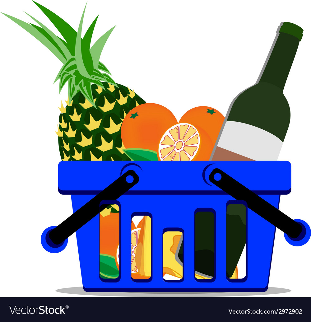 Full basket Royalty Free Vector Image - VectorStock