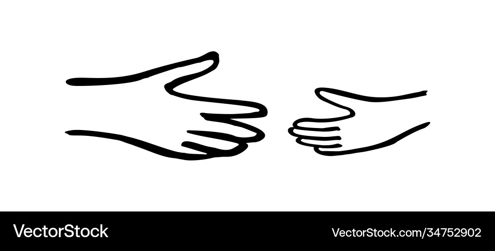 Hands Reach Out To Each Other Royalty Free Vector Image Hands Reach Out To Each Other Royalty Free Vector Image