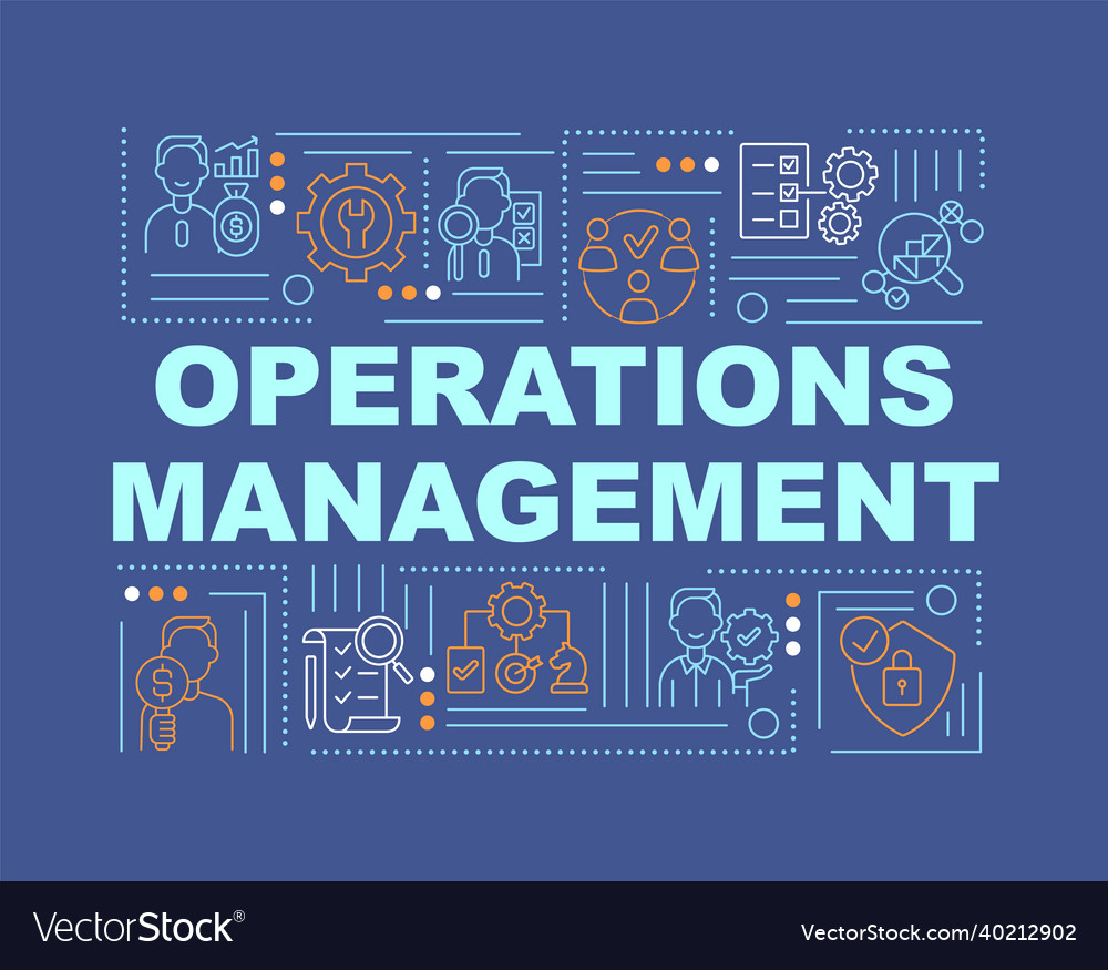 Operations management navy word concepts banner Vector Image