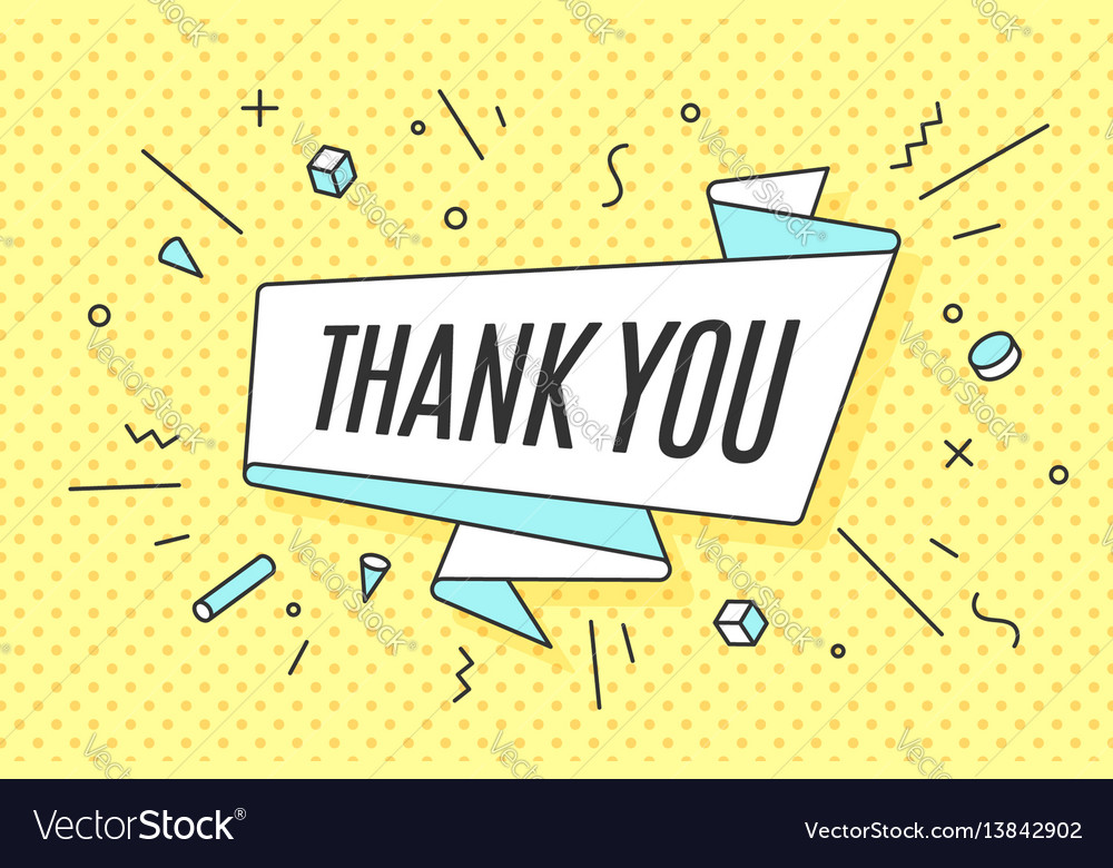 Ribbon banner with text thank you Royalty Free Vector Image