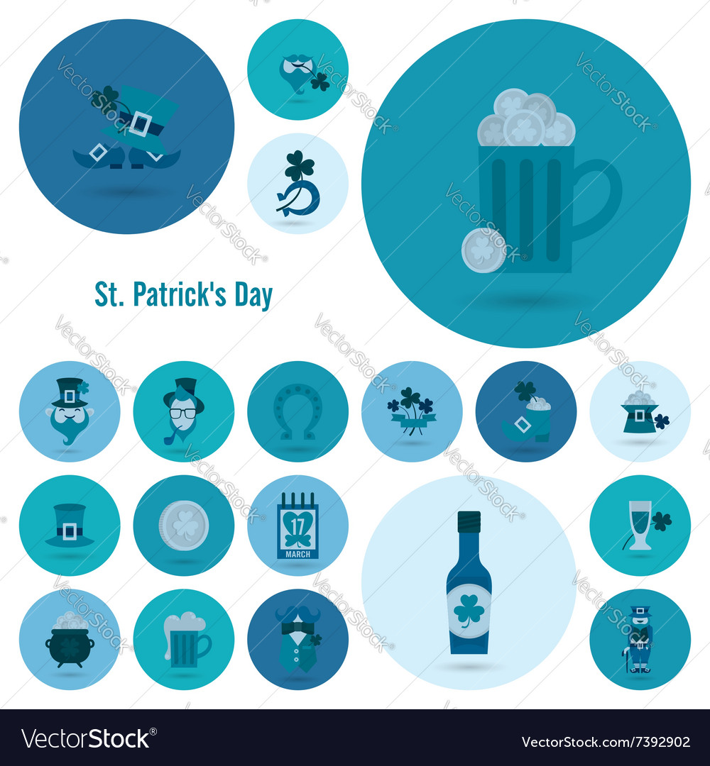 Saint patricks day icon set Royalty Free Vector Image