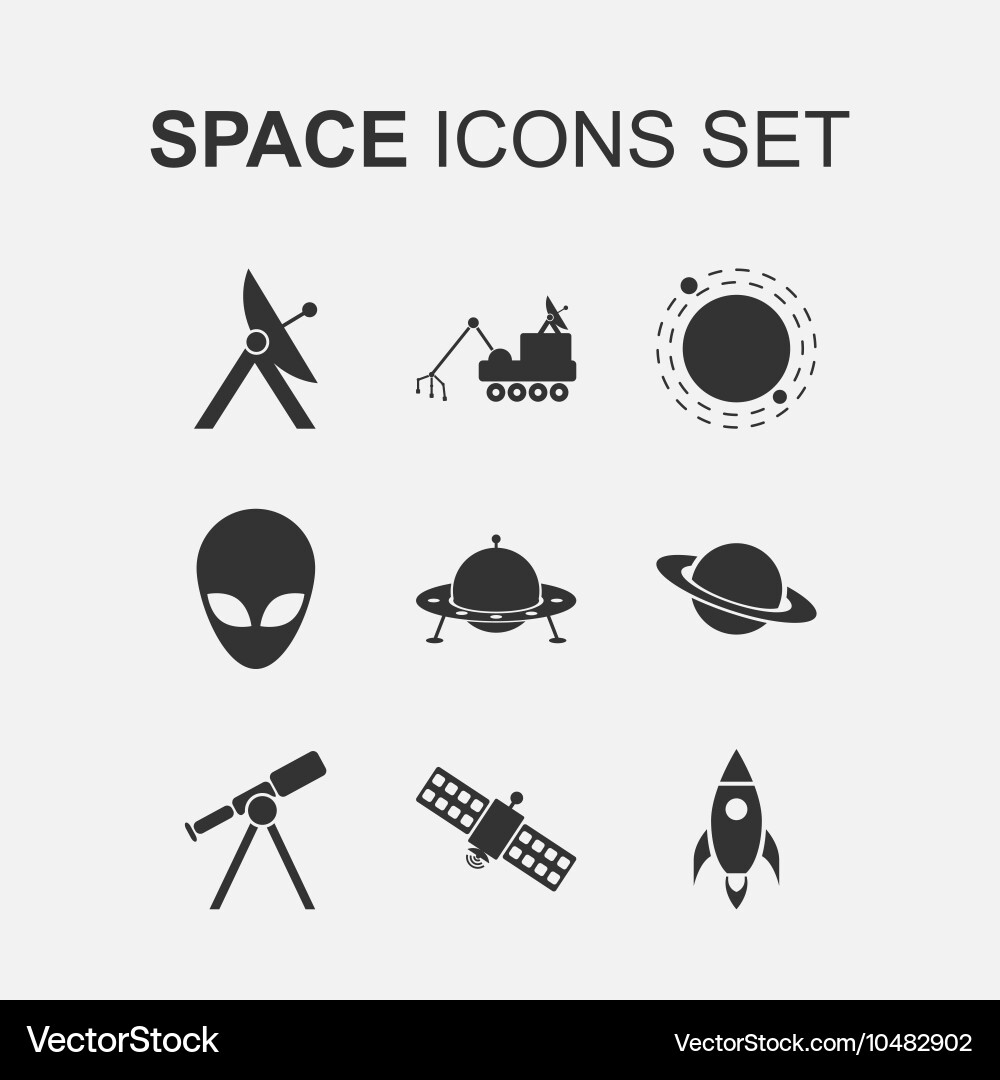 Space icons set Royalty Free Vector Image - VectorStock