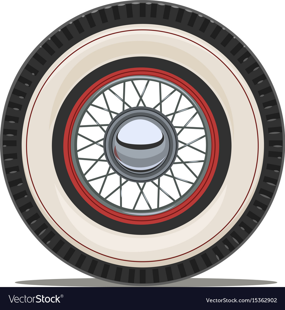 Vintage car wheel with spoke Royalty Free Vector Image