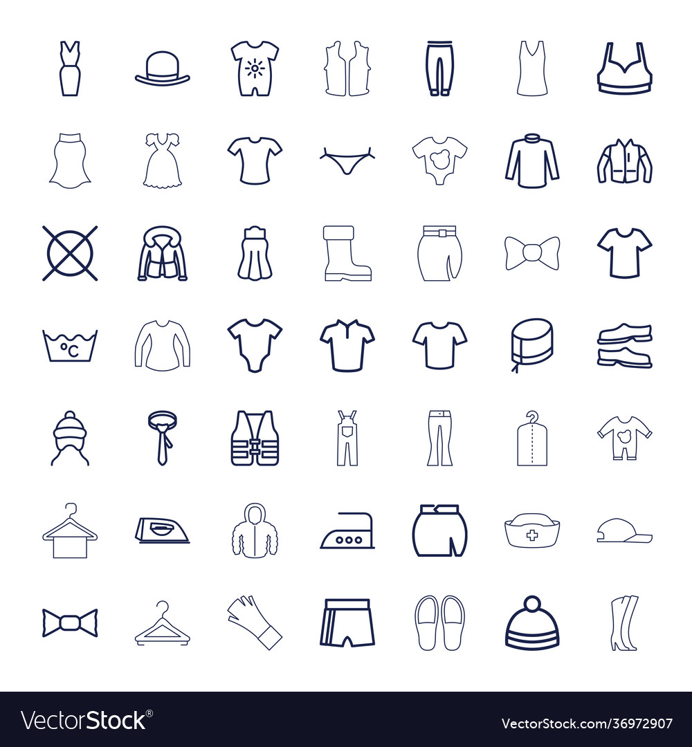 49 clothing icons Royalty Free Vector Image - VectorStock