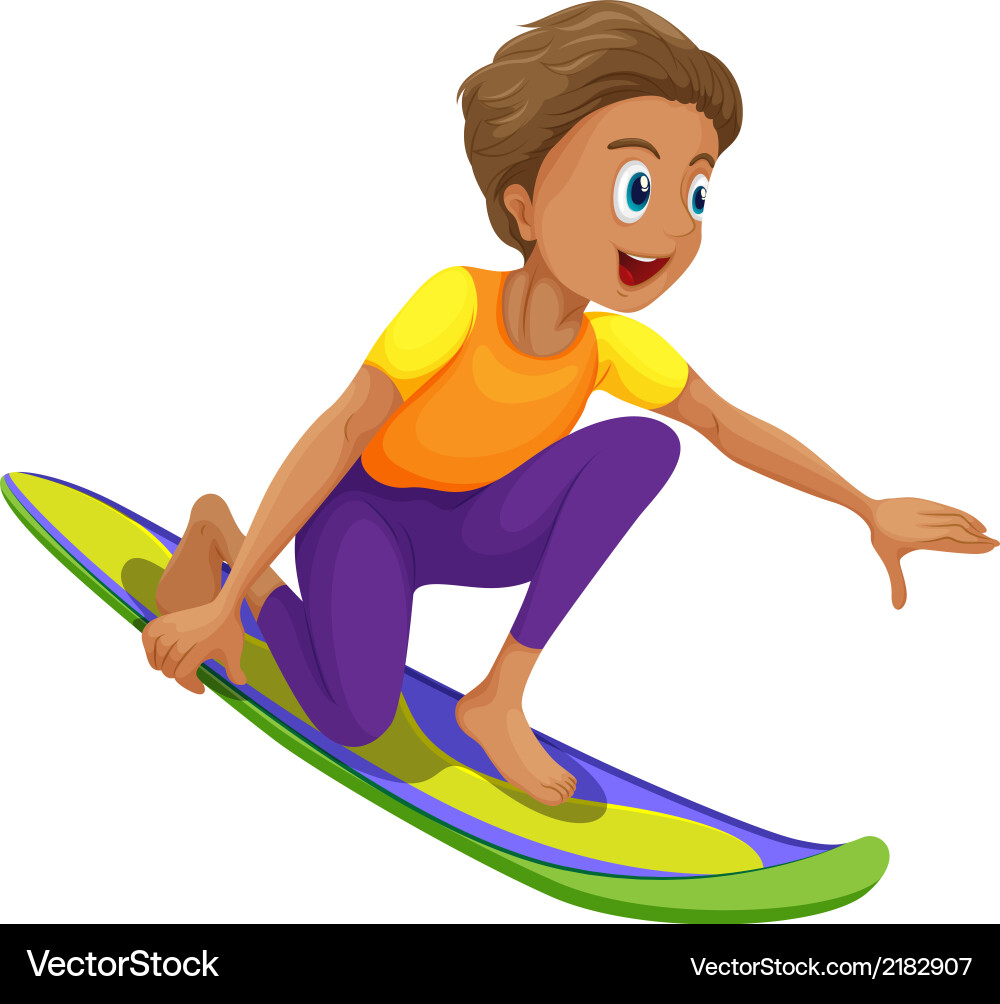 A boy surfing Royalty Free Vector Image - VectorStock