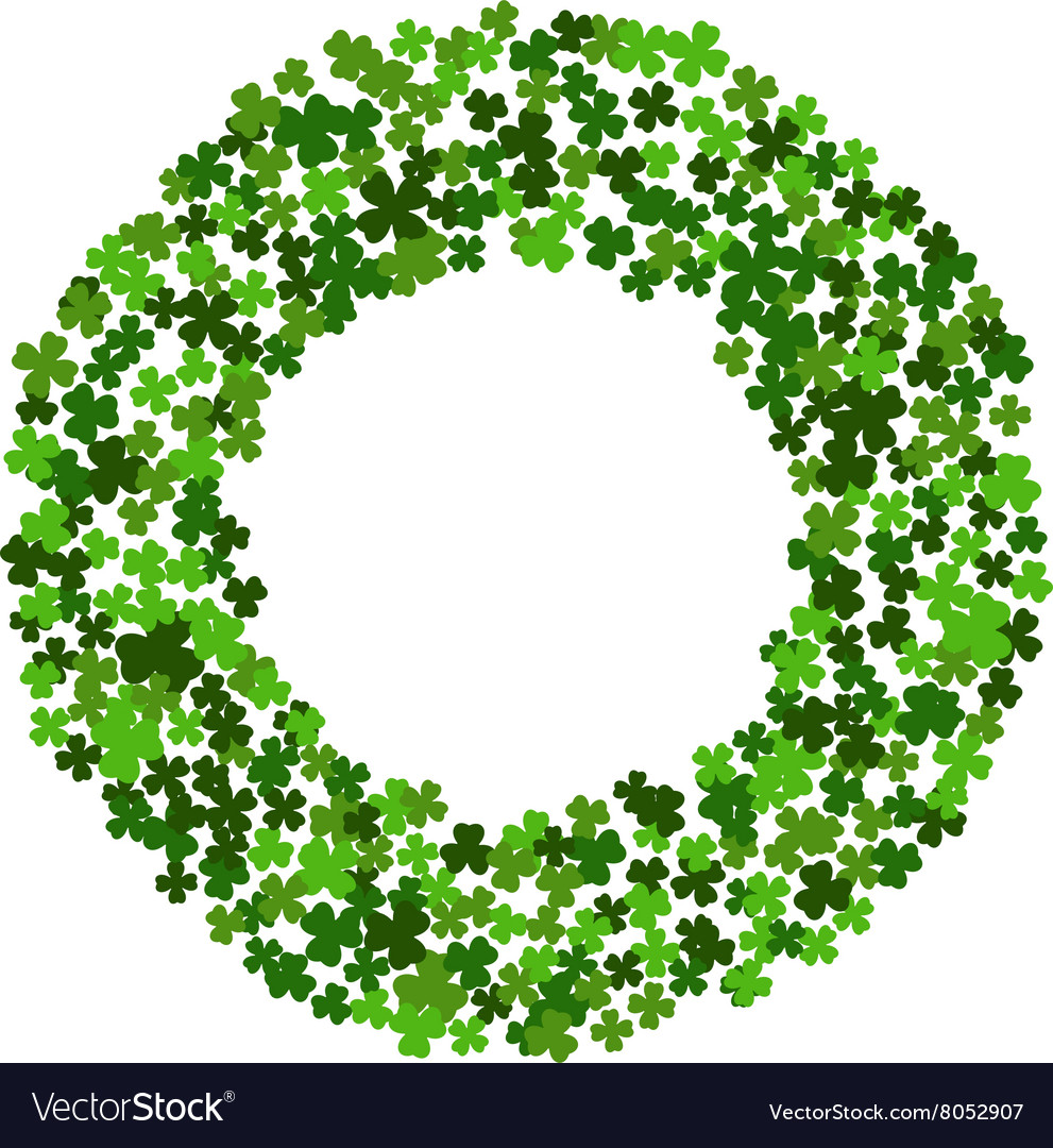 Circle frame with clover leaves Royalty Free Vector Image