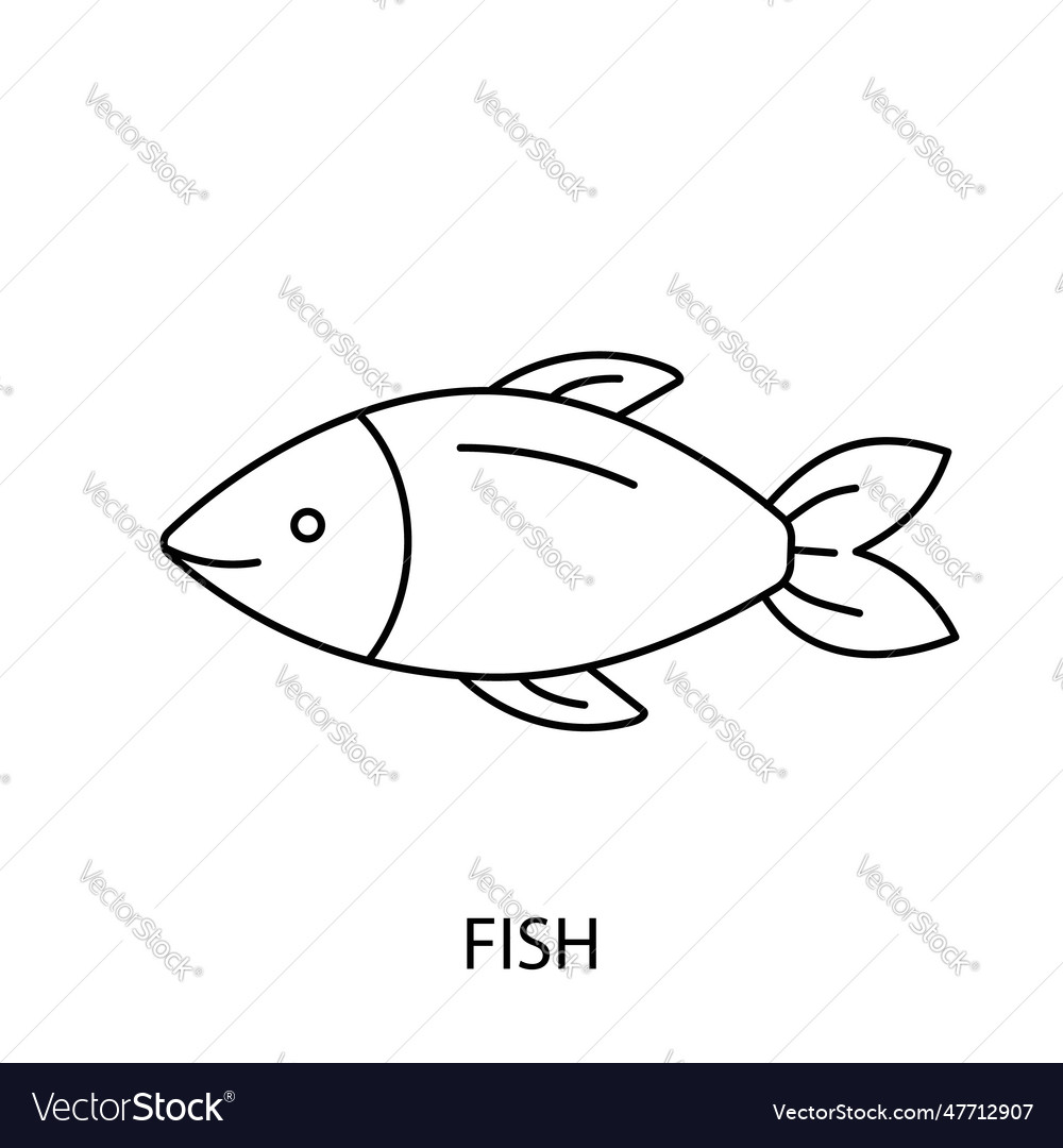 Fish allergen in line icon royalty free vector image