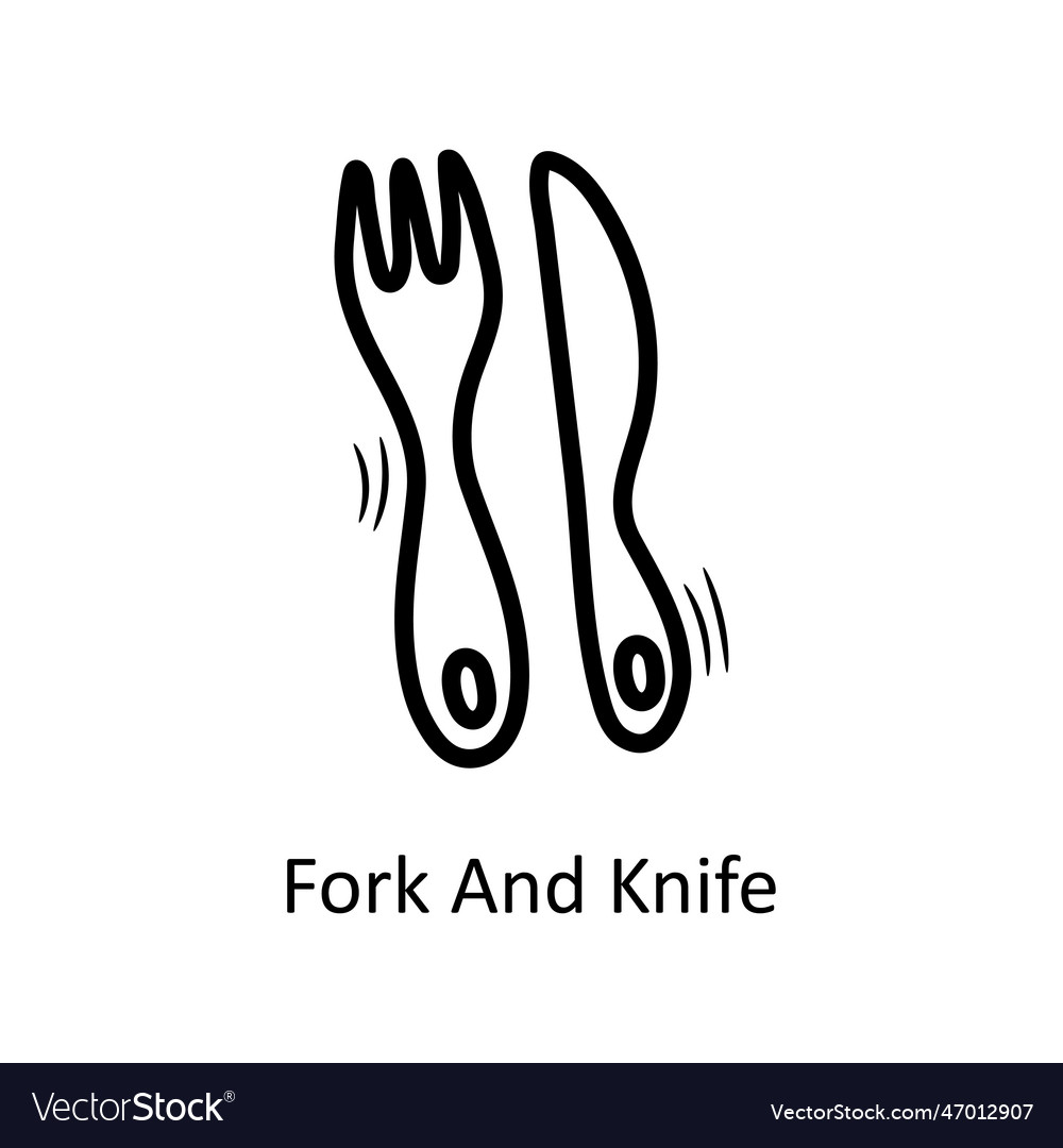 Fork and knife outline icon design