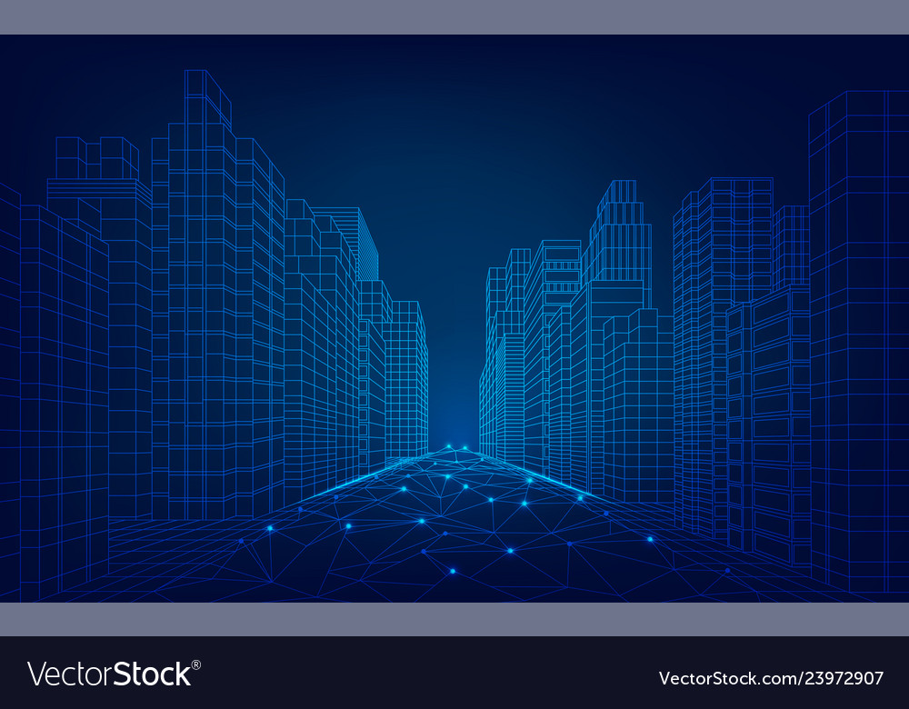 Futuristic city vector image Futuristic city