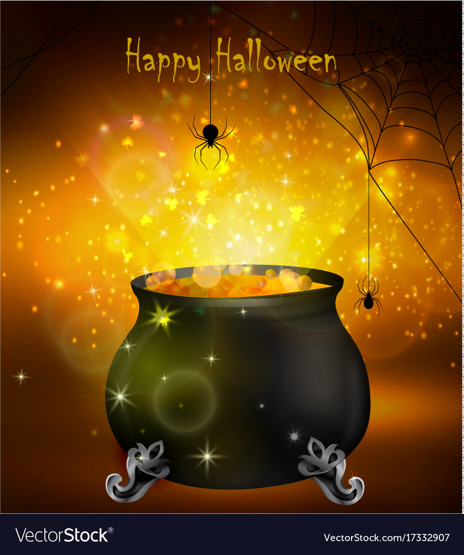 Halloween witches cauldron Royalty Free Vector Image