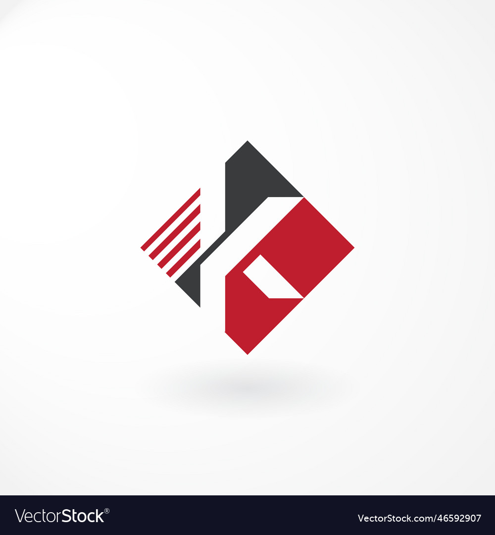 Letter k with customized serif font Royalty Free Vector