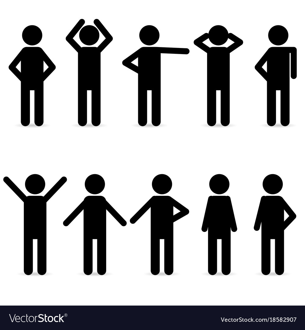 Man icon in various poses Royalty Free Vector Image