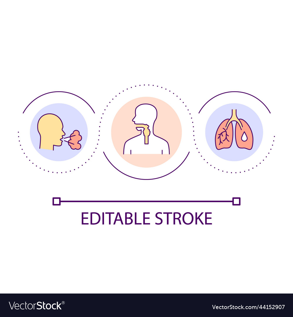 Respiratory system diseases loop concept icon Vector Image