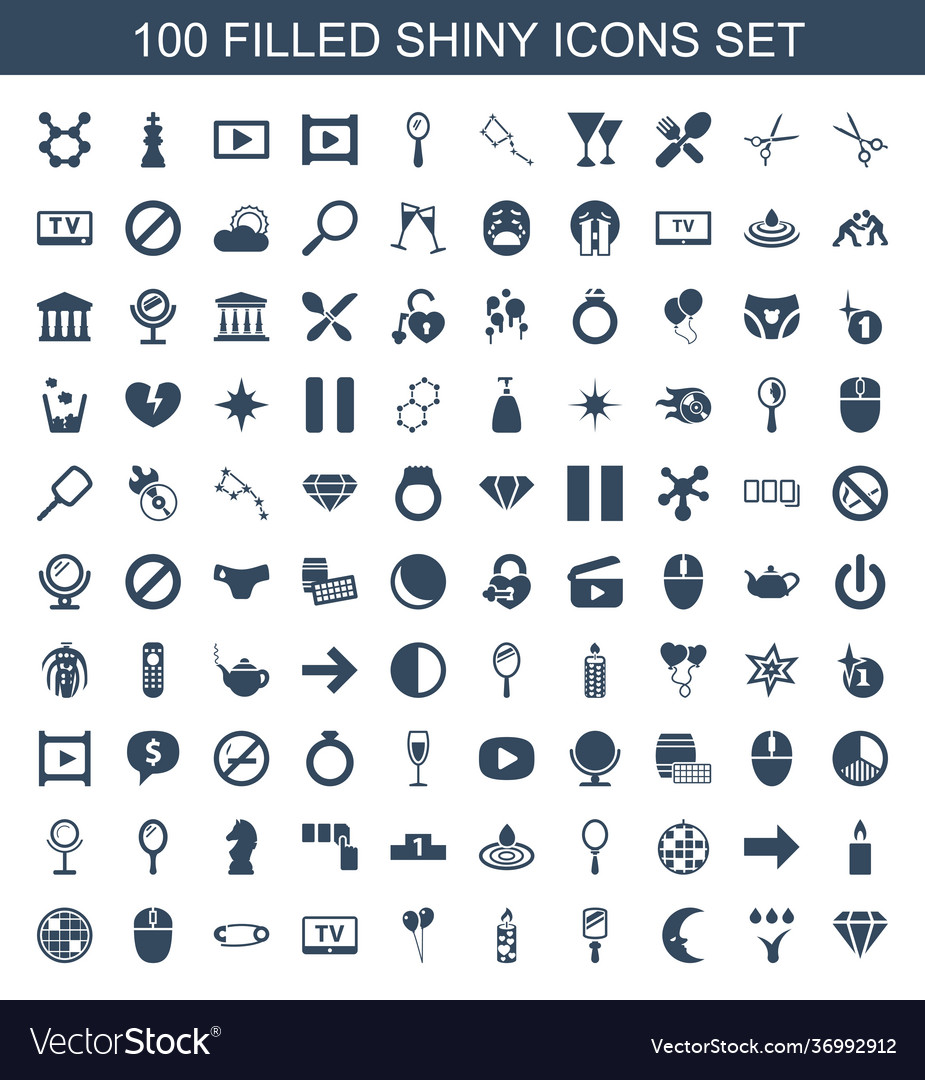 100 shiny icons Royalty Free Vector Image - VectorStock