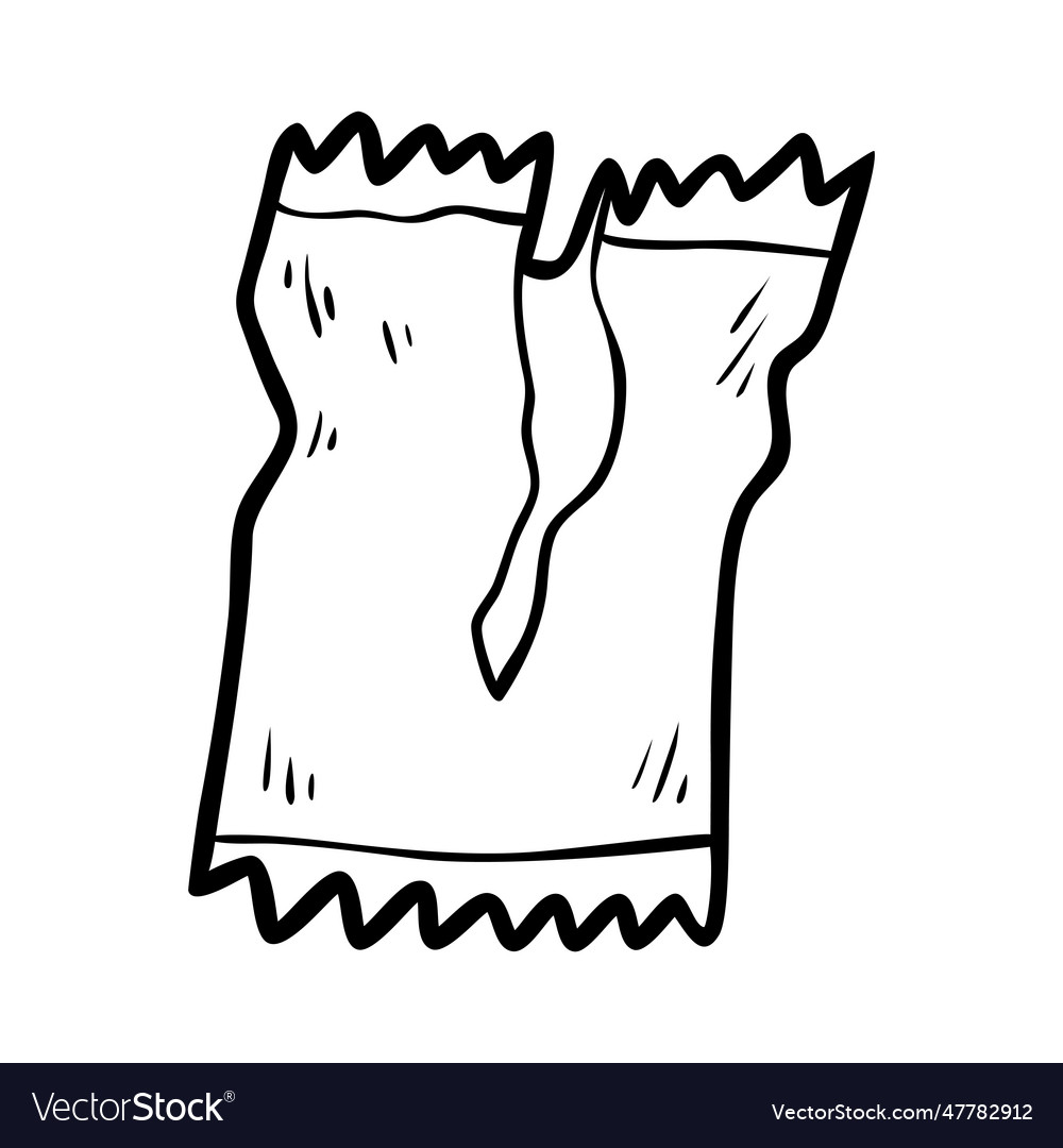 Coloring book torn snack wrapper Royalty Free Vector Image