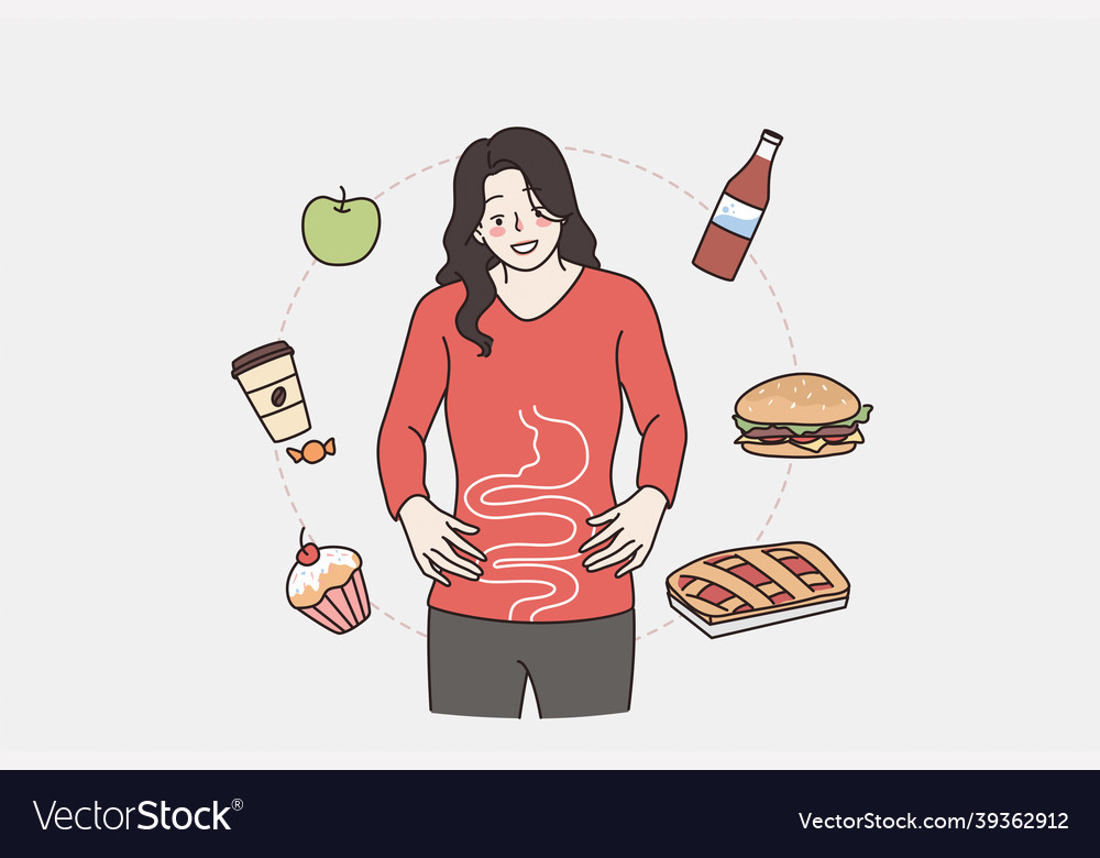 Gastro system and healthy digestion concept vector image Gastro system and healthy digestion concept