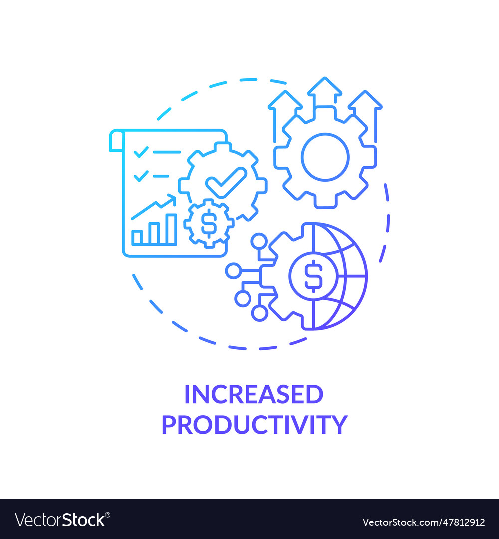 Linear increased productivity icon fdi concept Vector Image