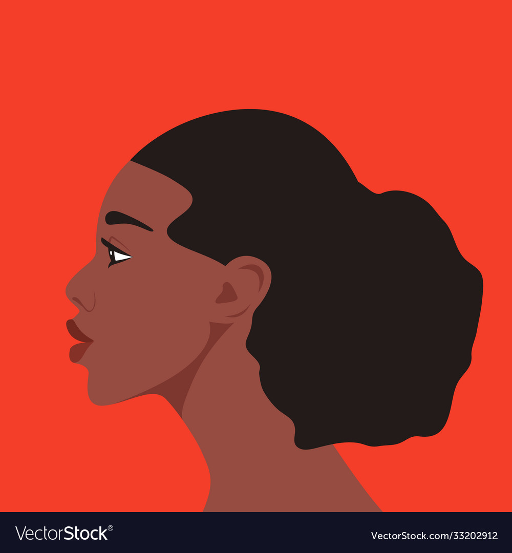 Portrait young attractive beautiful afro black vector image Portrait young attractive beautiful afro black