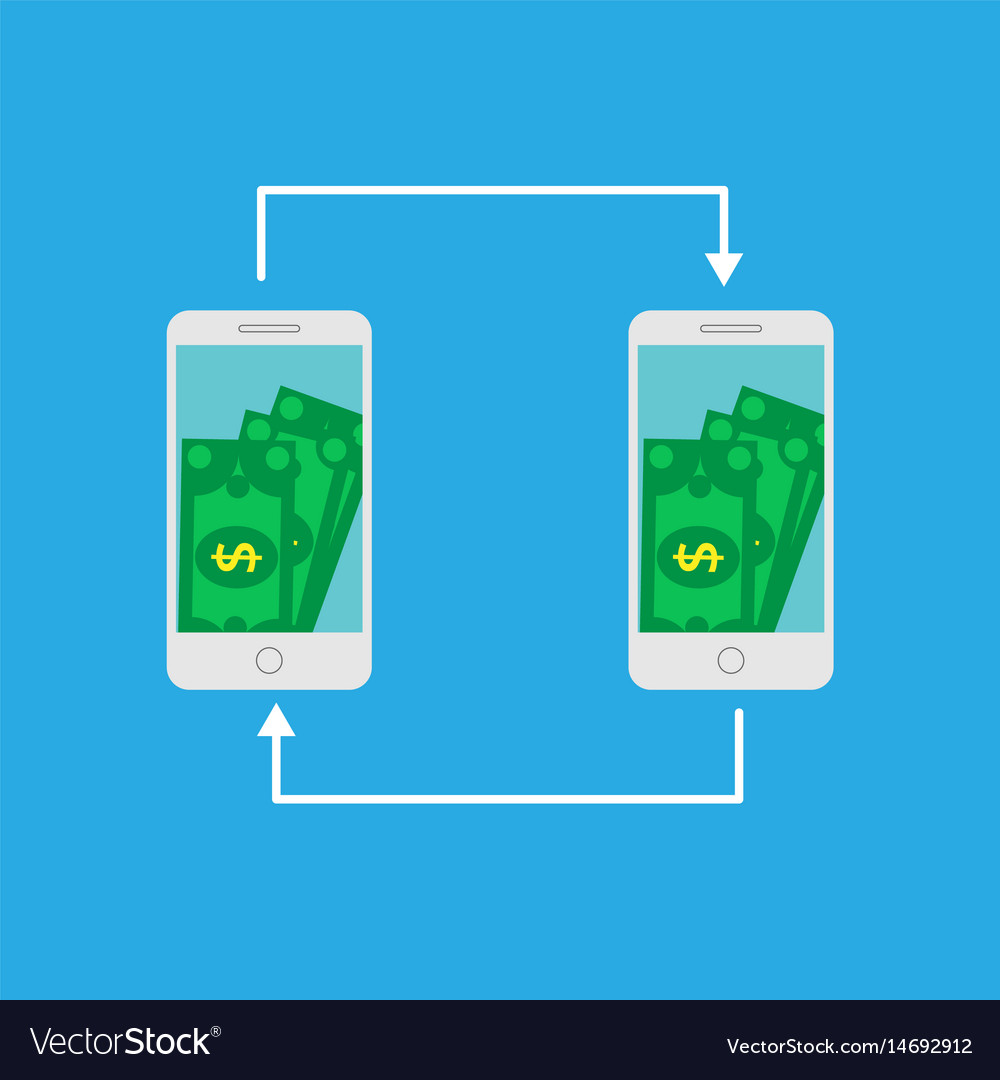 Smartphone screen with money internet banking