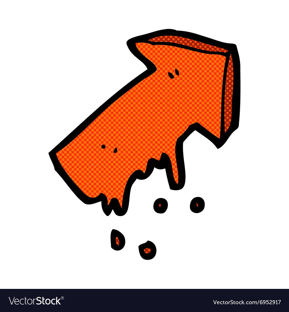 comic cartoon slimy pointing arrow symbol vector image