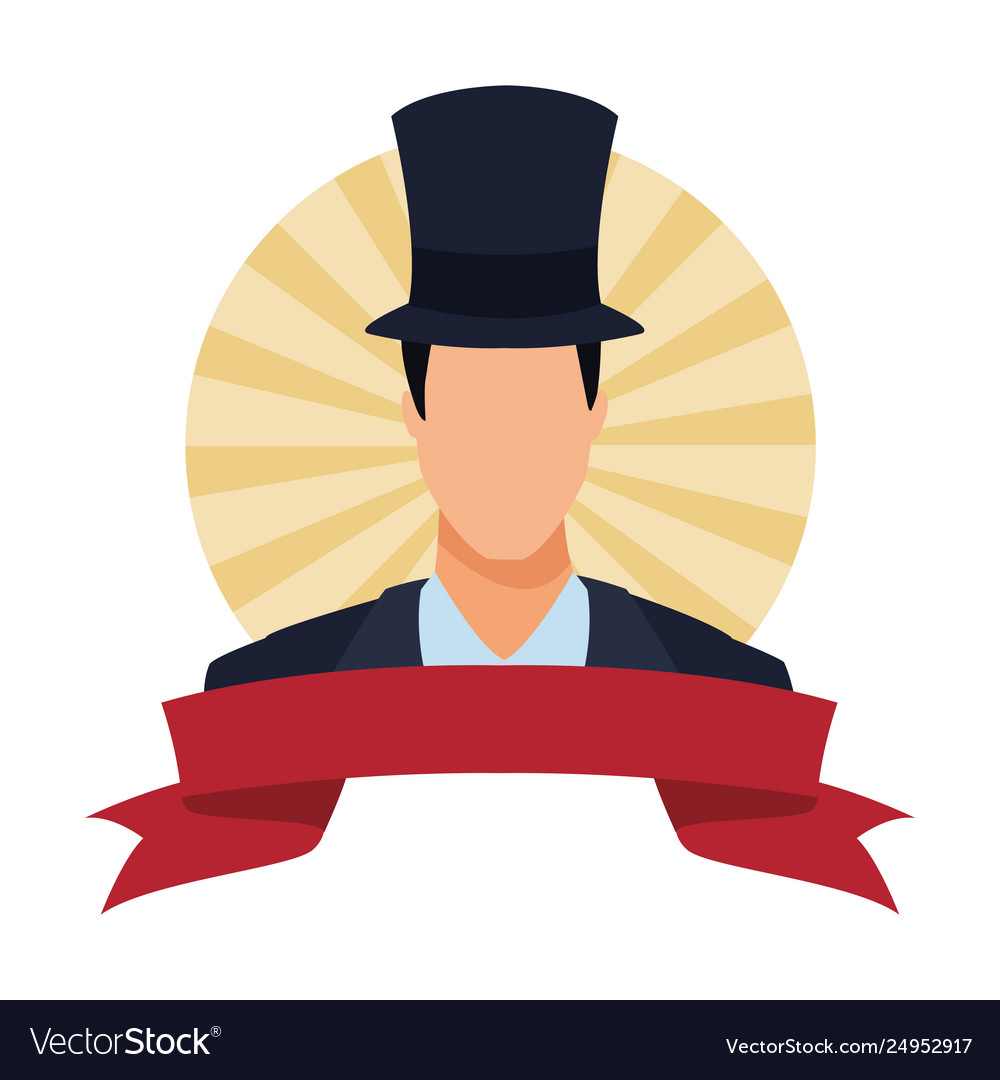 Elegant man portrait round icon